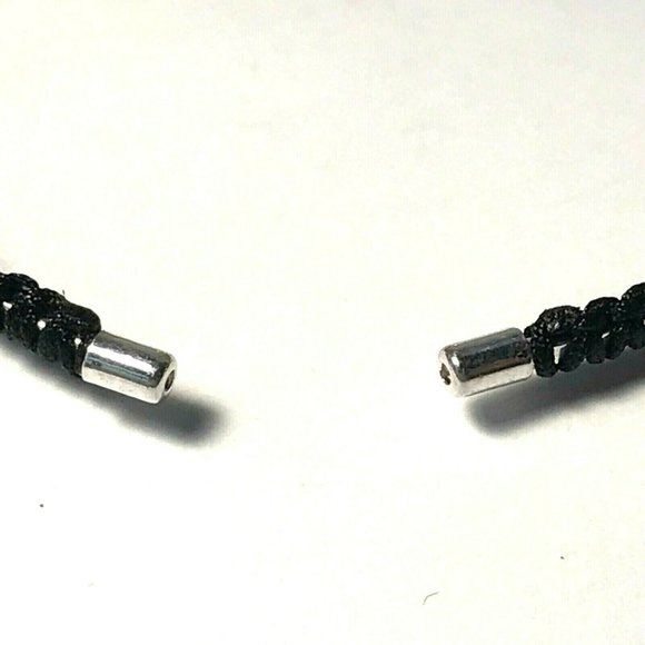 Disney Parks Mickey Mouse Icon Bracelet Rope Cuff Bangle Silver Black Disneyana - Picture 10 of 12